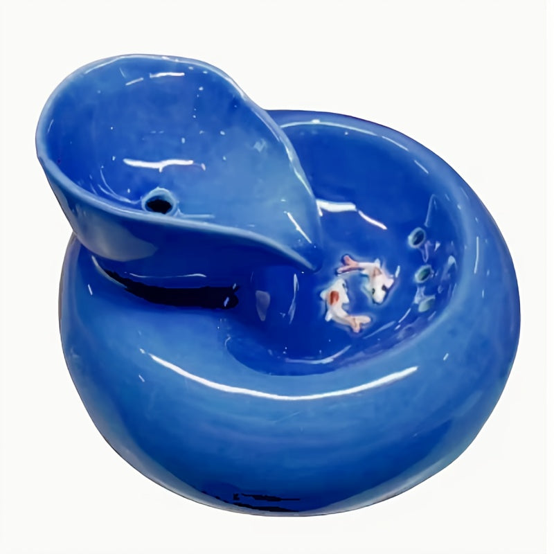1pc Cat Water Fountain, Odor-free, Made of Clean and Hygienic Ceramic Material, Automatic Circulating Pet Water Dispenser – USB-powered, Clean and Hygienic Water Bowl for Cats and Dogs, Modern Blue Design with White Accents, No Batteries Required