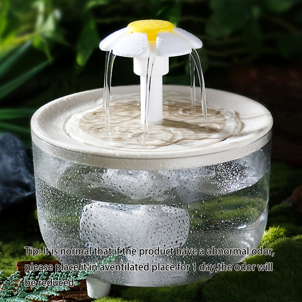 This Is a 50.72 Oz Pet Water Fountain That Operates Quietly, Features a Usb-Powered Water Pump, Is Easy to Clean, Free from BPA, And Is Ideal for Cats And Small Animals, Without Battery