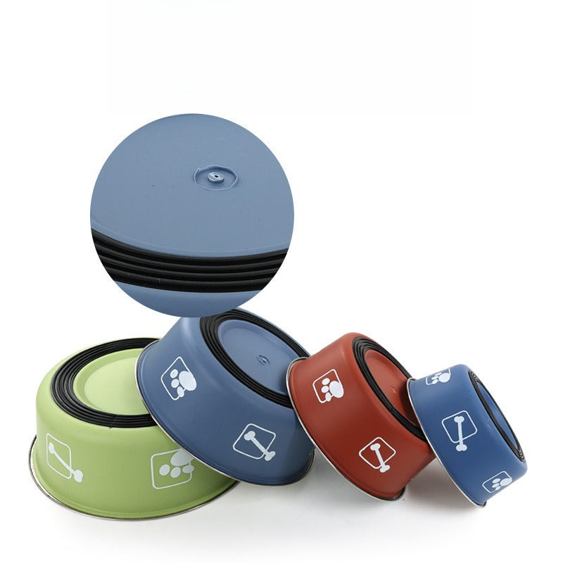 A Double-Layered, Reinforced Stainless Steel Pet Bowl Designed to Prevent Slipping And Tipping, Suitable for Both Dogs And Cats