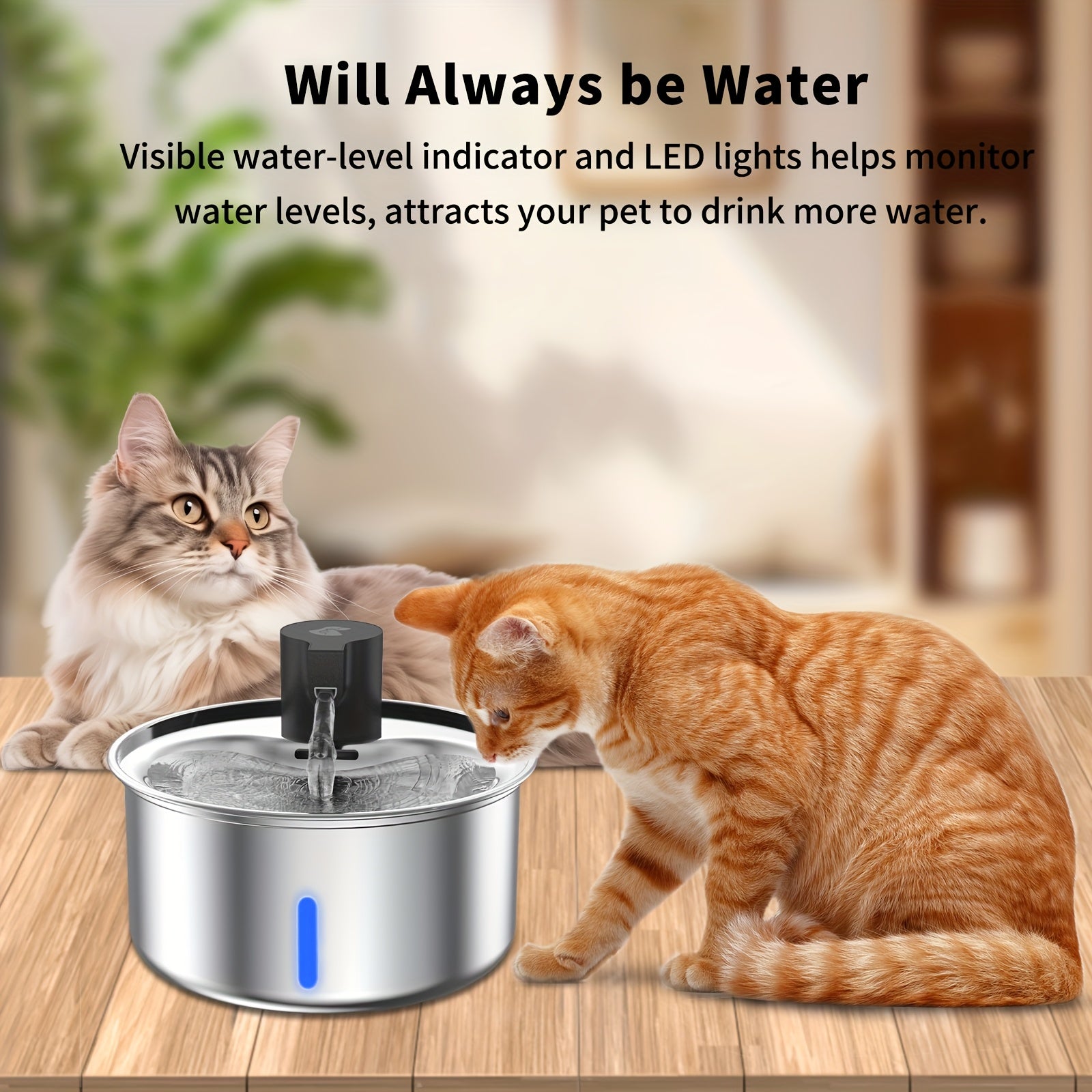 5-liter\u002F195oz Stainless Steel Pet Water Fountain, Cat Water Fountain, Dog Water Fountain, Cat Fountain Water Filter, Safety Design, Suitable for Indoor and Outdoor Use