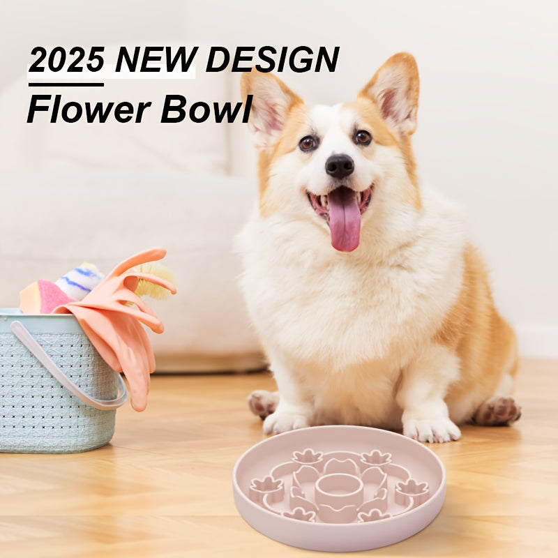 1pc Garland Silicone Dog Food Bowl Dishwasher Safe Slow Feed Dog Plate Non-Slip, Silicone Dog Bowl Slow Feeder - Non-Slip, Heat Resistant, Dishwasher Safe, Snacks And Water - Helps Reduce Boredom And Anxiety in Dogs, Promote a Healthy Diet