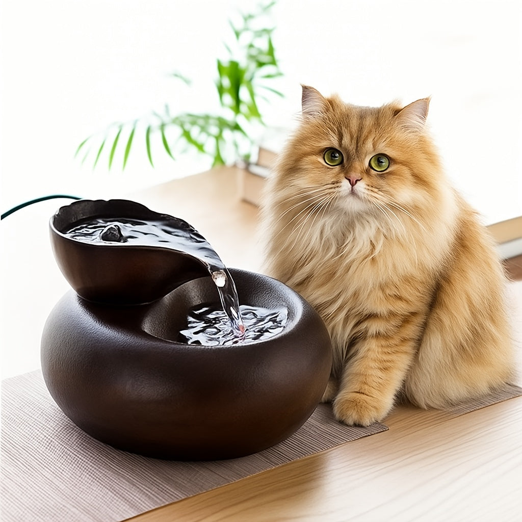 1pc Cat Water Fountain, Odor-free, Made of Clean and Hygienic Ceramic Material, Automatic Circulating Pet Water Dispenser – USB-powered, Clean and Hygienic Water Bowl for Cats and Dogs, Modern Blue Design with White Accents, No Batteries Required