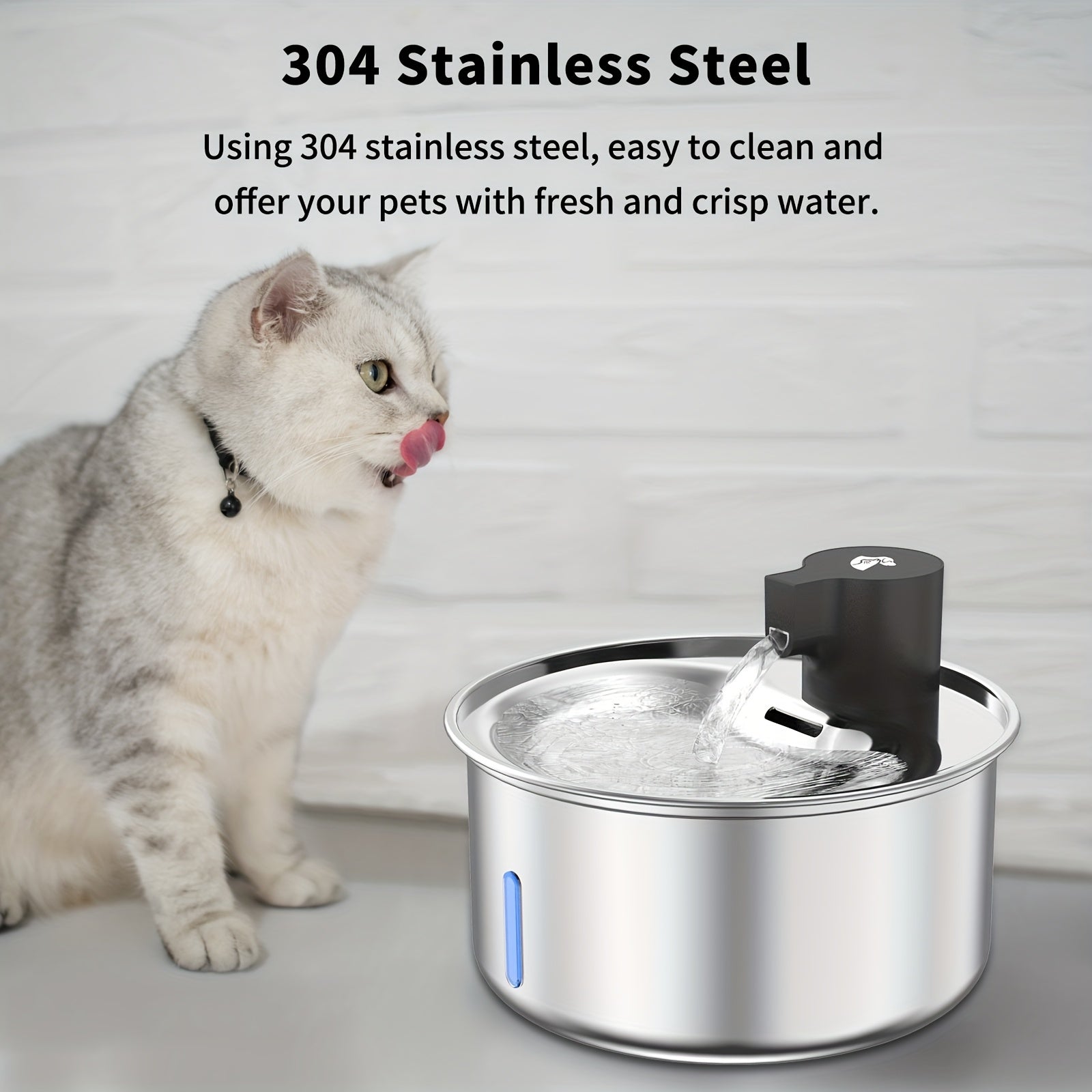 5-liter\u002F195oz Stainless Steel Pet Water Fountain, Cat Water Fountain, Dog Water Fountain, Cat Fountain Water Filter, Safety Design, Suitable for Indoor and Outdoor Use