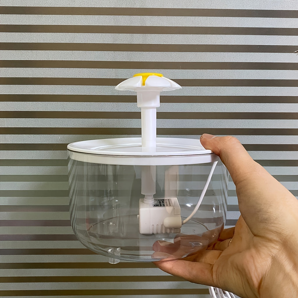 This Is a 50.72 Oz Pet Water Fountain That Operates Quietly, Features a Usb-Powered Water Pump, Is Easy to Clean, Free from BPA, And Is Ideal for Cats And Small Animals, Without Battery