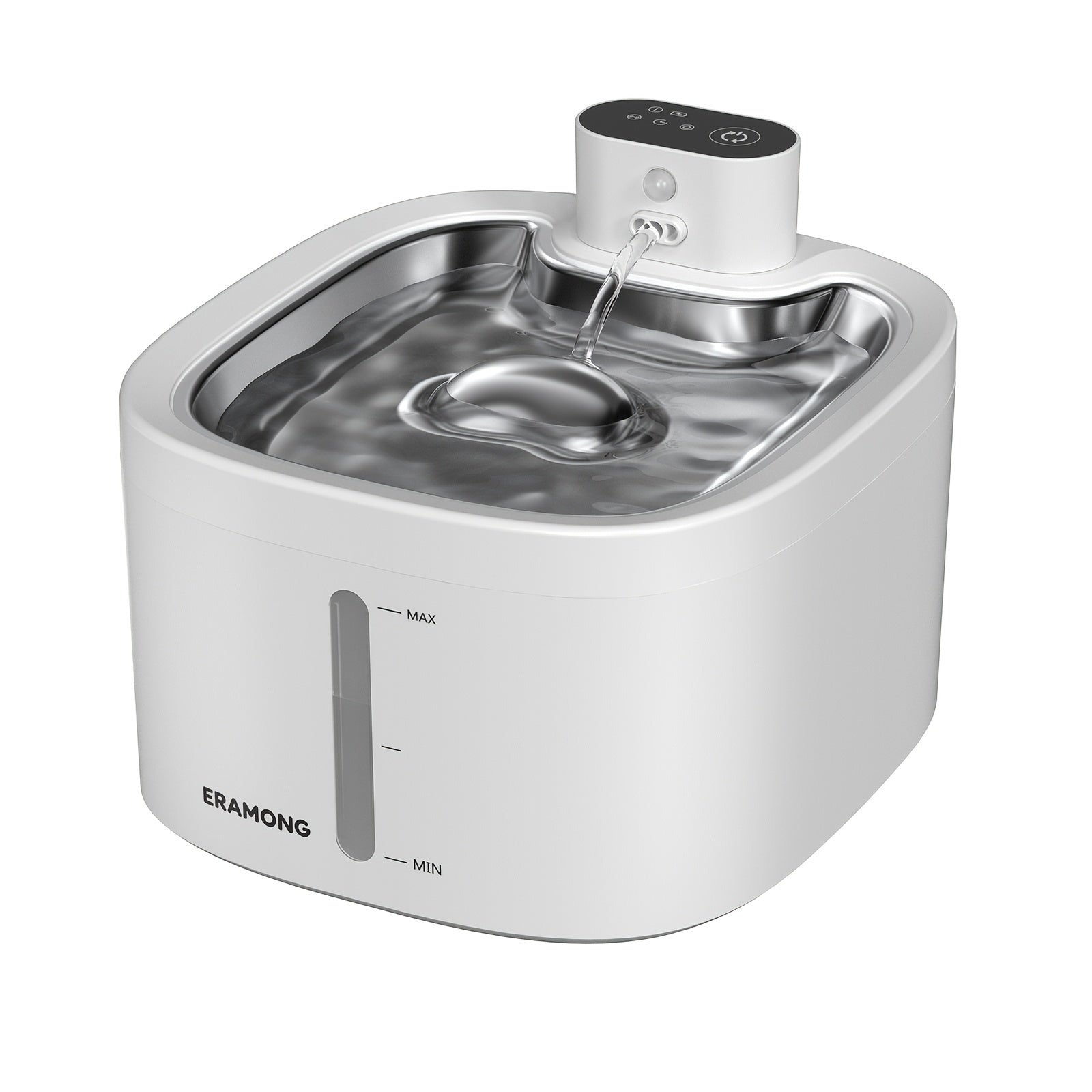 Silent Pet Water Fountain, 118oz\u002F3.5L Large Capacity for cat Water Dispenser, 304 Food Grade Stainless Steel, Visible Water Level, Three Water Flow Modes, 3 Color Options, Circulating Filtration, 4000mAh Battery & USB Dual Power Supply