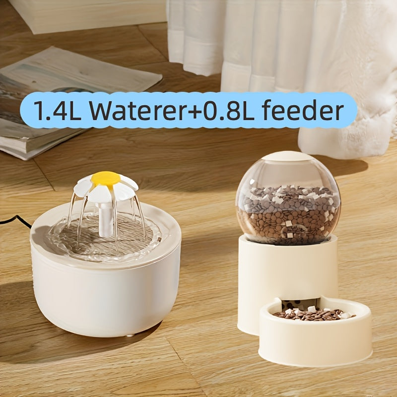 This Is a 50.72 Oz Pet Water Fountain That Operates Quietly, Features a Usb-Powered Water Pump, Is Easy to Clean, Free from BPA, And Is Ideal for Cats And Small Animals, Without Battery