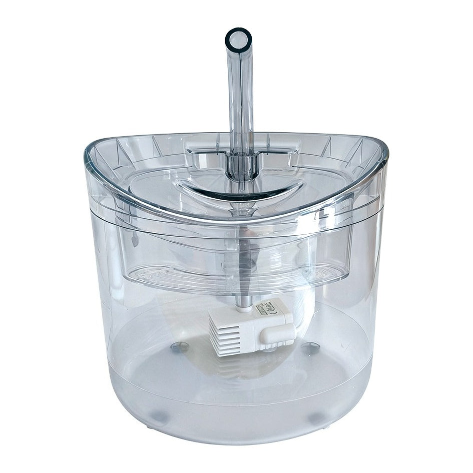 A 60.87oz Large-capacity Fountain Pet Water Dispenser Suitable for All Four Seasons, Designed for Cats, Dogs, and Other Pets. USB-powered, Battery-free, with a Cat-shaped Spout. Features Silent Operation, Safe and Reliable Performance, and Automatic