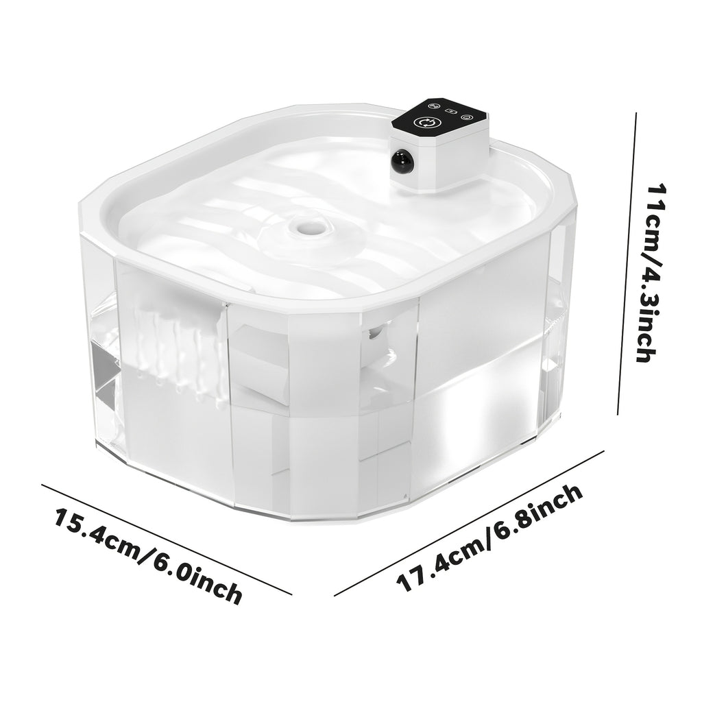 Smart Cat Fountain, Quiet Pet Water Dispenser, 50.72oz\u002F 1.5L Capacity Water Bowl for Cats And Dogs, Motion-Activated Automatic Water Dispensing, 2 Water Flow Settings, 2200mAh Battery + USB Dual-Power Supply, Includes 6 Filter Cartridges