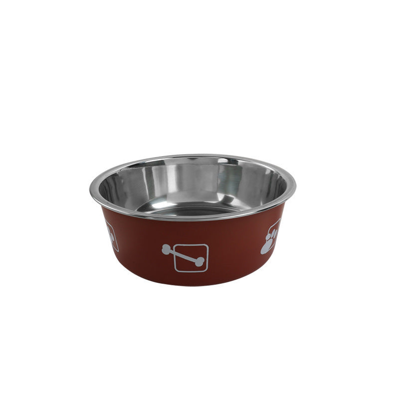 A Double-Layered, Reinforced Stainless Steel Pet Bowl Designed to Prevent Slipping And Tipping, Suitable for Both Dogs And Cats