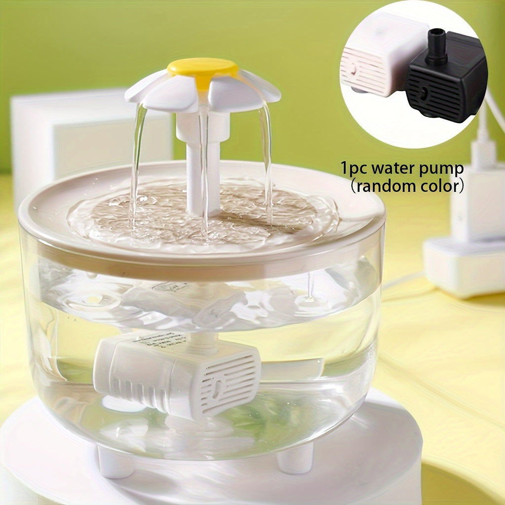 This Is a 50.72 Oz Pet Water Fountain That Operates Quietly, Features a Usb-Powered Water Pump, Is Easy to Clean, Free from BPA, And Is Ideal for Cats And Small Animals, Without Battery
