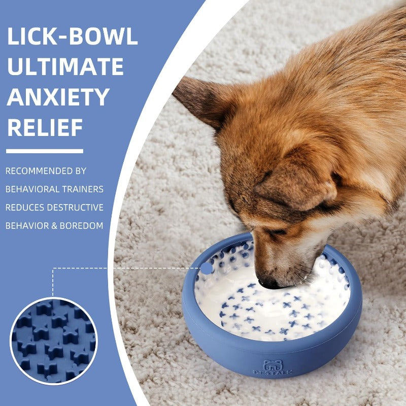Dog Lick Bowl, Bestalk Anxiety Relief Lick Mat for Dogs, Non-Slip Freeze Licking Bowl Enrichment Puzzle Feeder for Distraction, BPA Free, Dishwasher Safe