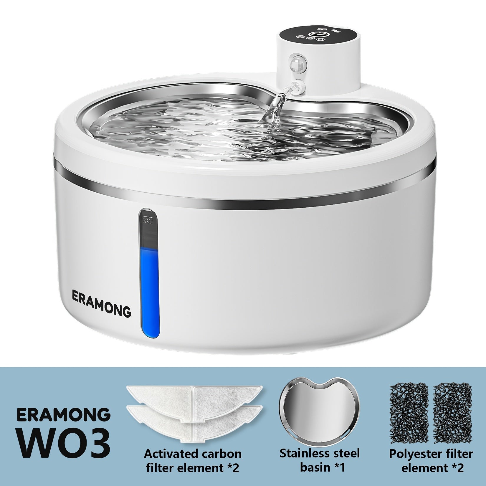 Smart Pet Water Dispenser, Cat Fountain, Cat Water Dispenser, Wireless Design, 2.5L\u002F88oz Capacity - More Than Enough to Meet Your Cat's Daily Water Needs. Features Dual Power Modes and Three Water Flow Settings; the Sensor Mode Encourages Your Cat